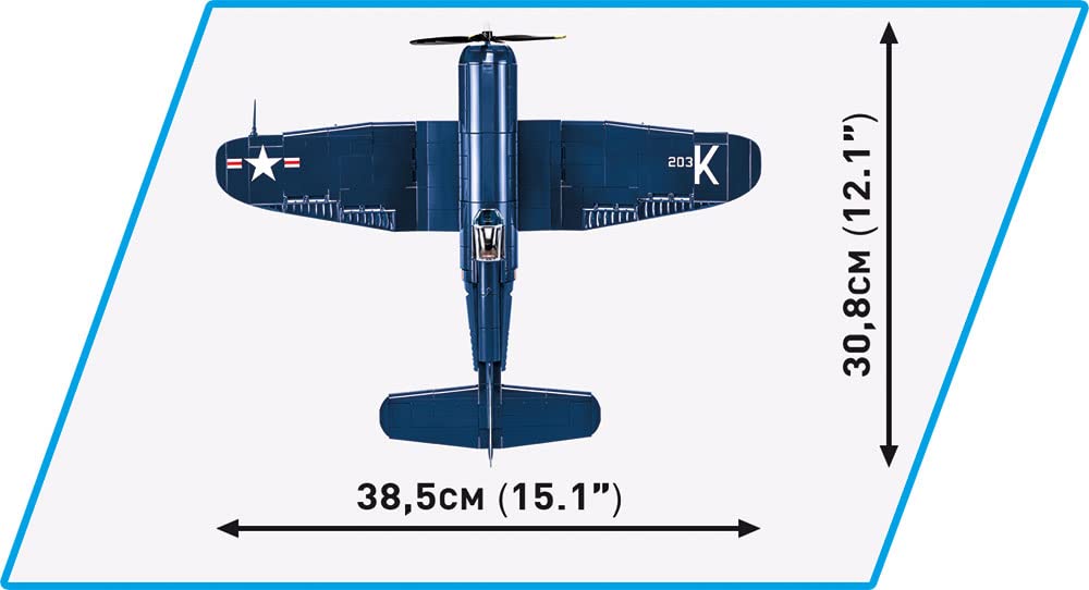 COBI Korean War F4U-4 Corsair wings extended to show hinge realism