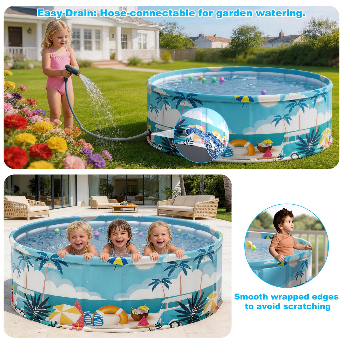 COBOPANDA pool surface is easy to clean with mild soap