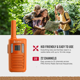Cobra RX100 displaying 22 channels for flexible family communication.