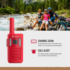 Cobra RX100 channel scan and call alerts for seamless coordination.