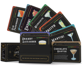 Cocktail Cards box overview showing 103 flashcards for home bartenders