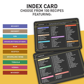 Cocktail Cards flashcard close-up focusing on ingredients and steps