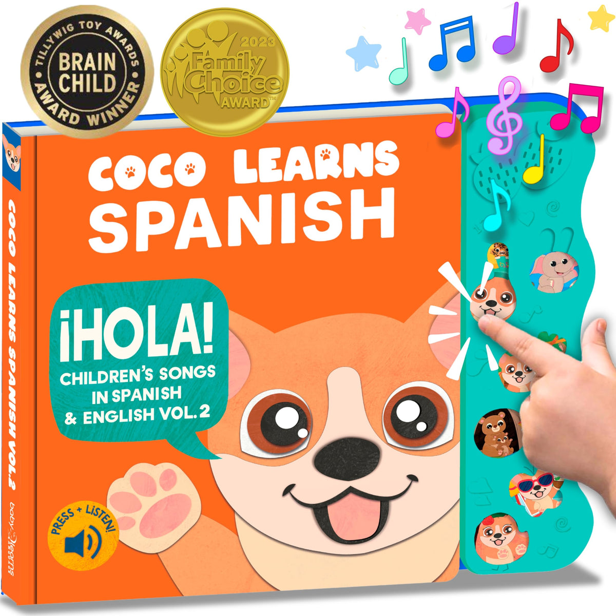 Coco Learns Spanish Vol. 2 cover highlights bilingual learning for early language exposure.