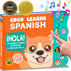 Coco Learns Spanish Vol. 2 cover highlights bilingual learning for early language exposure.