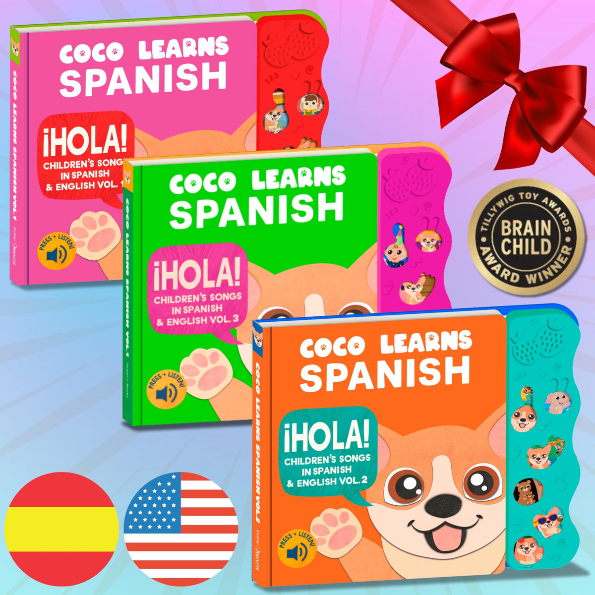 Coco Learns Spanish Vol. 2 front-facing speaker delivers clear audio for easy interaction.
