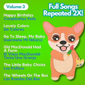 Native-speaking mother sings on Coco Learns Spanish Vol.3 for warm sessions.