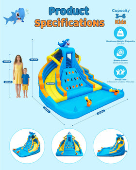 COCOFISH Backyard bounce house, all-season dry and wet play options.
