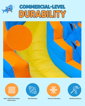 COCOFISH Durable bounce house made with 420D + 840D Oxford cloth, long-lasting play.
