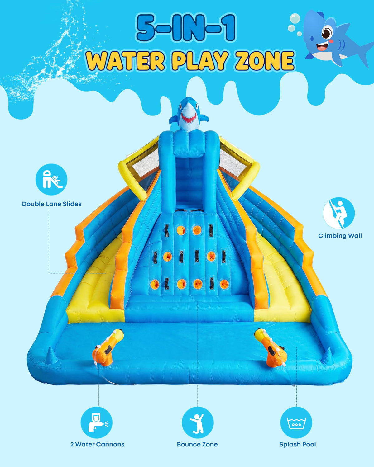 COCOFISH Bounce house easy-setup, fast inflation and simple storage.