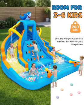 COCOFISH Bounce house with splash pool, perfect for refreshing summer water fun.
