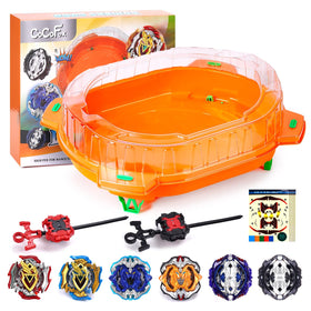 COCOFOX battling-top-burst-stadium shown with protective roof for in-bounds play
