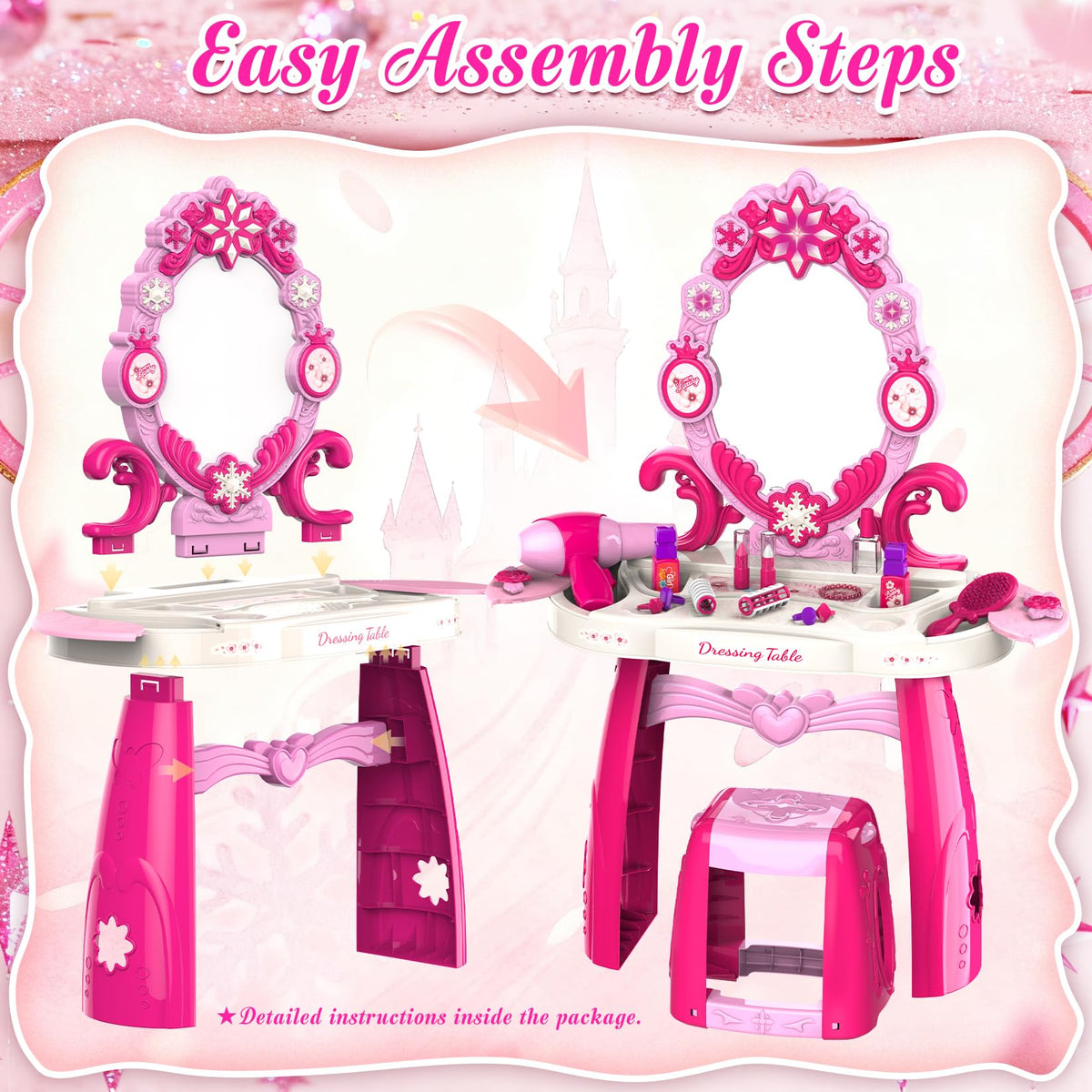 Cocojeci dress-up toy assortment helps tidy-up routines after pretend play.