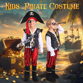 Cocojeci pirate vest with gold trim for authentic look