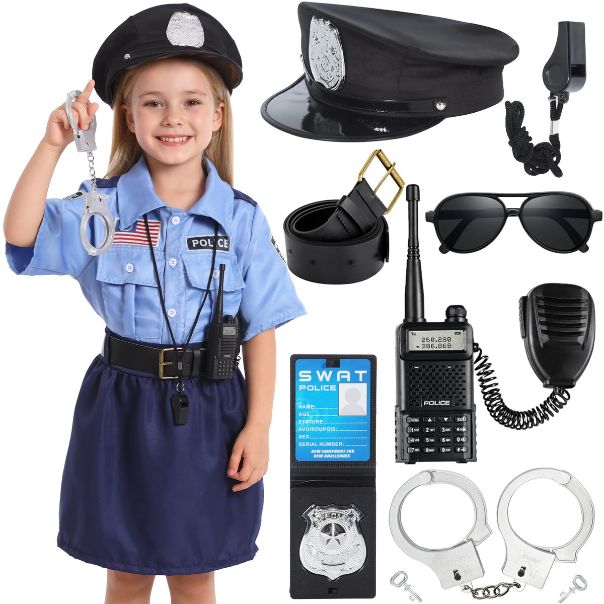Cocojeci police costume top helps kids spark imaginative play and role-playing confidence.