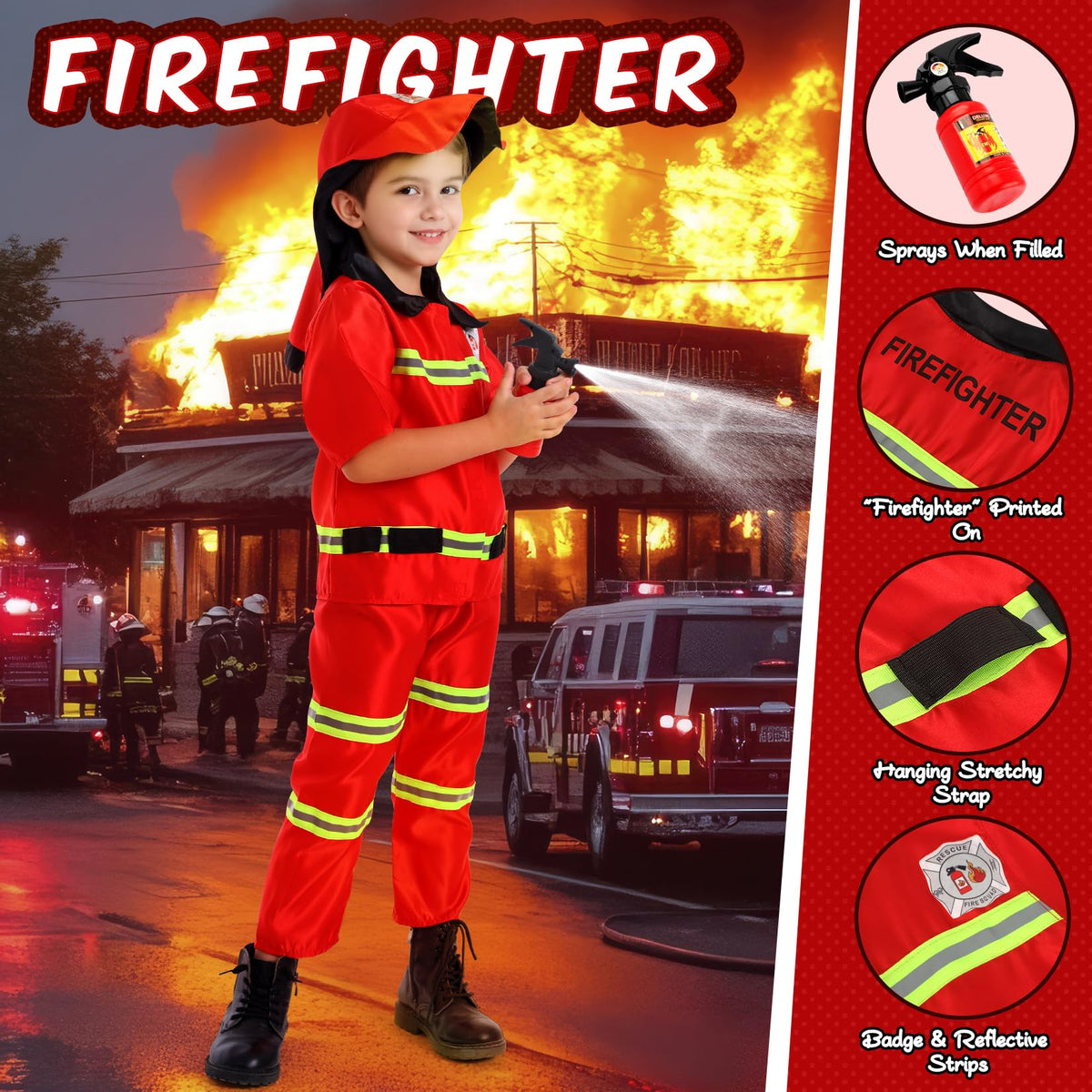 Cocojeci firefighter costume ready for pretend firehouse adventures