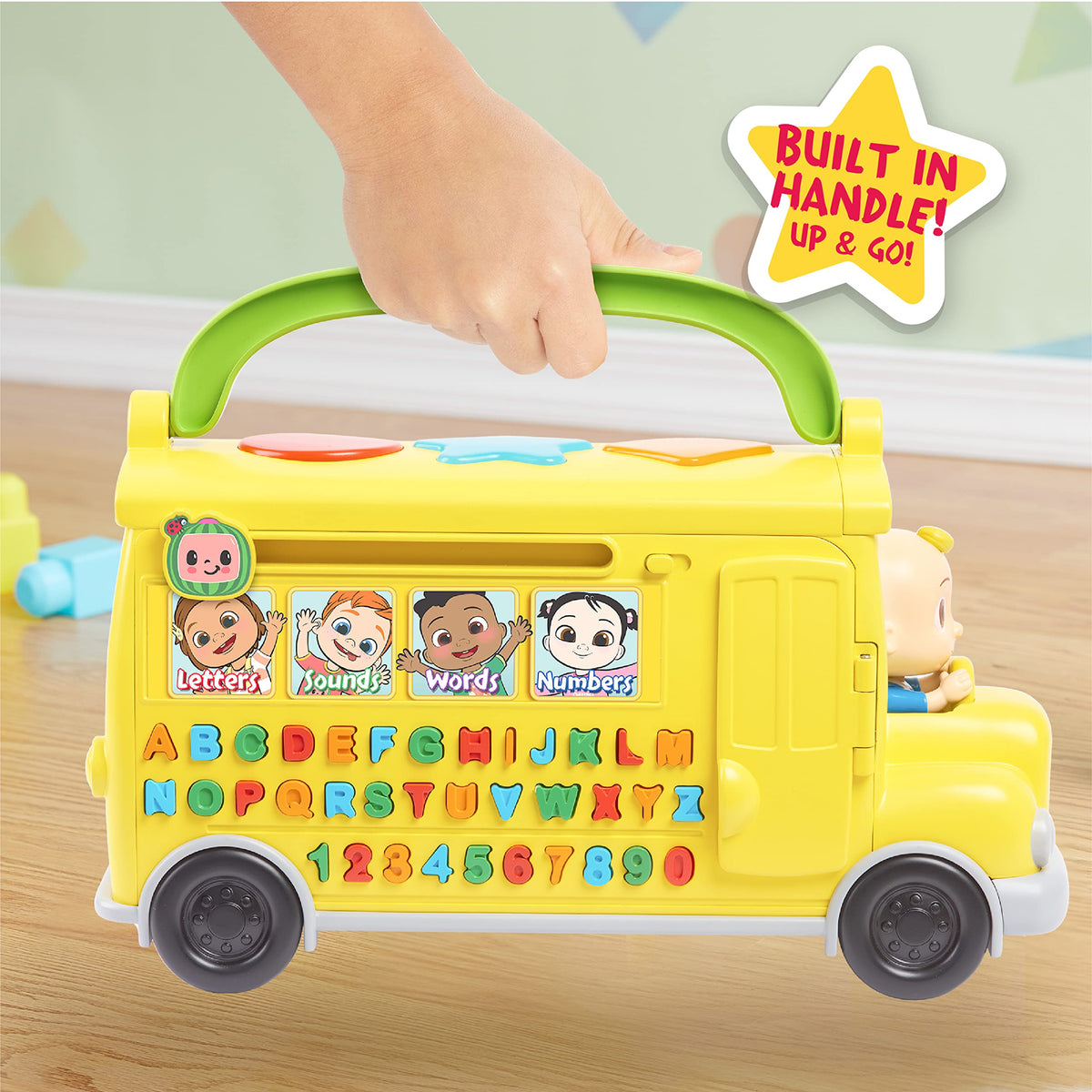 CoComelon bus side view illustrating numbers mode for counting