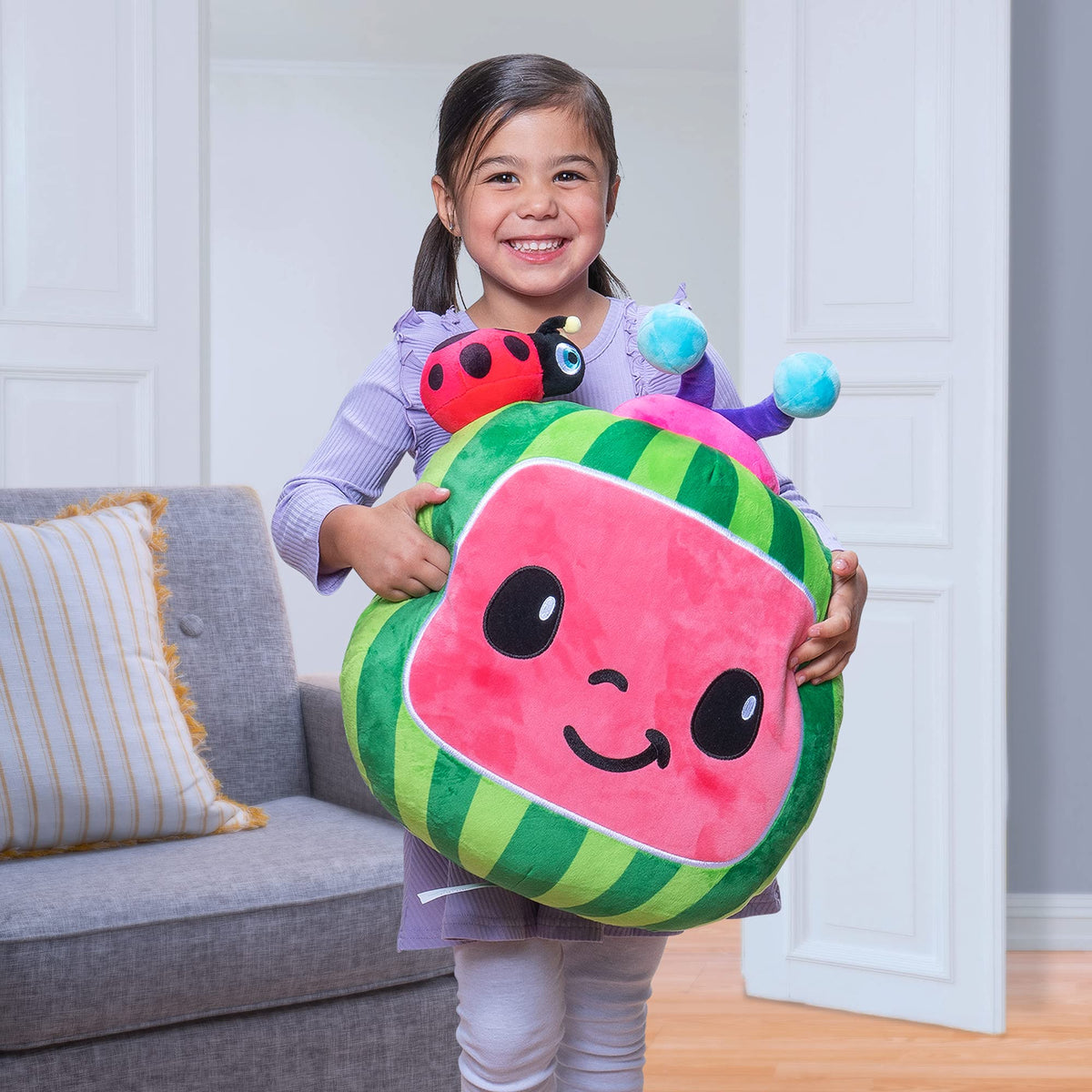 CoComelon pillow plush pairs with other figures for extended pretend-play collections
