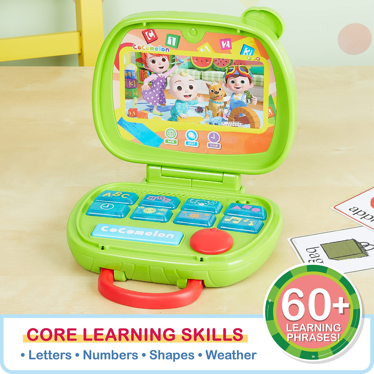 CoComelon Sing and Learn Laptop plays Alphabet Song and Bingo during play