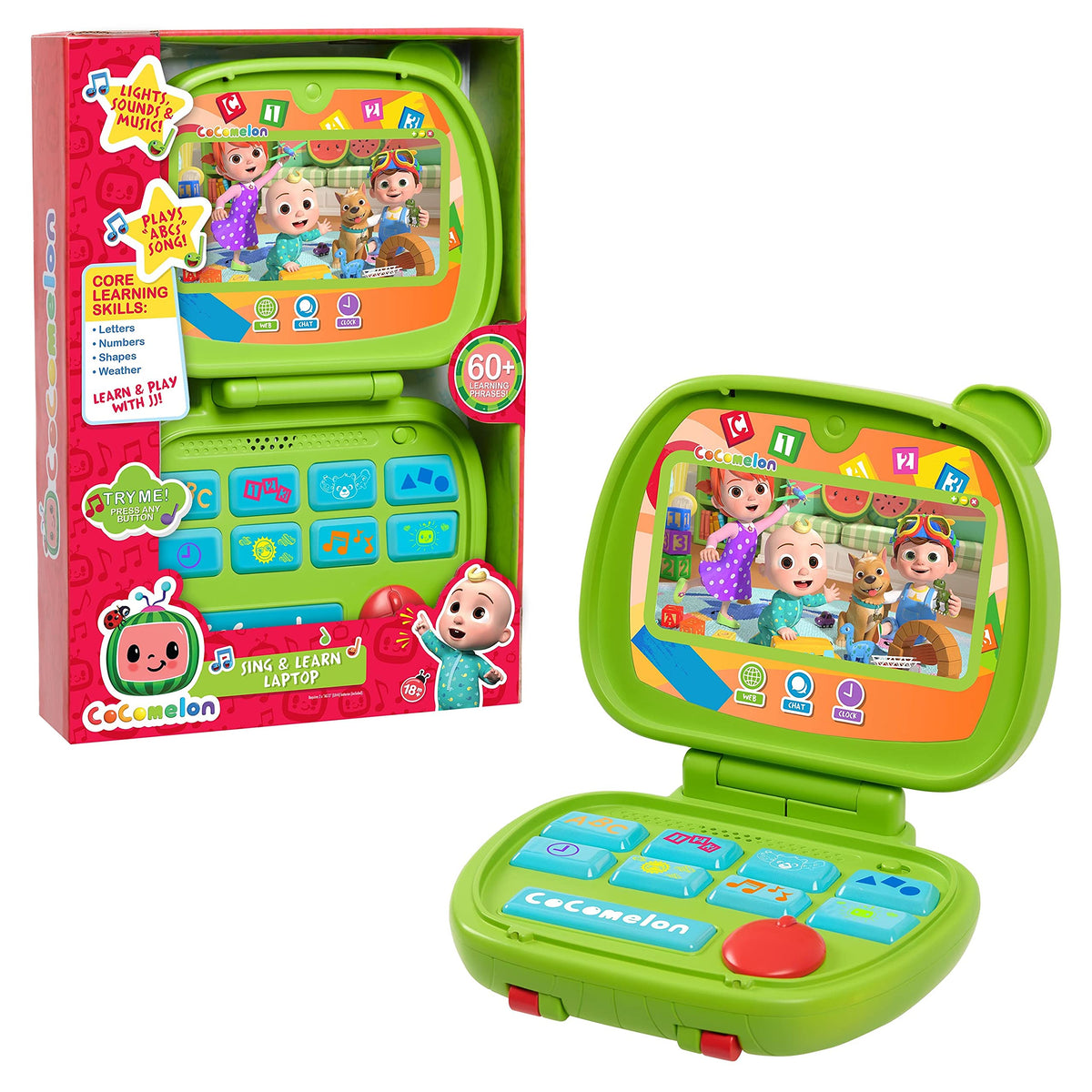 CoComelon Sing and Learn Laptop folded with handle for portable learning