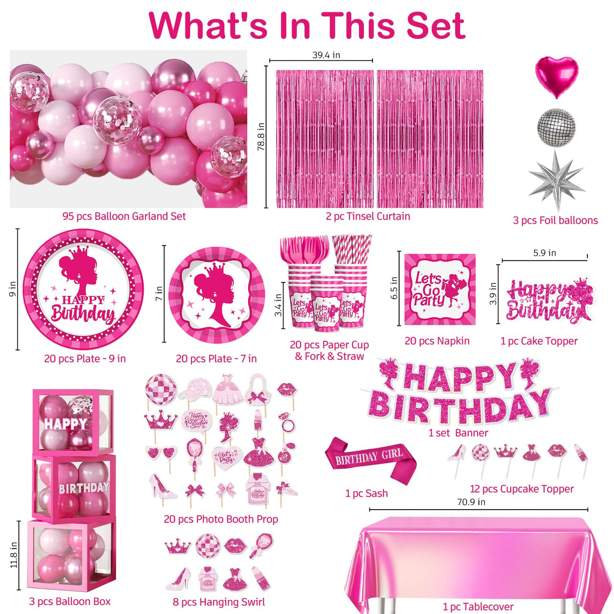 Cocomigo 276pcs set for 20 guests includes tableware and decor