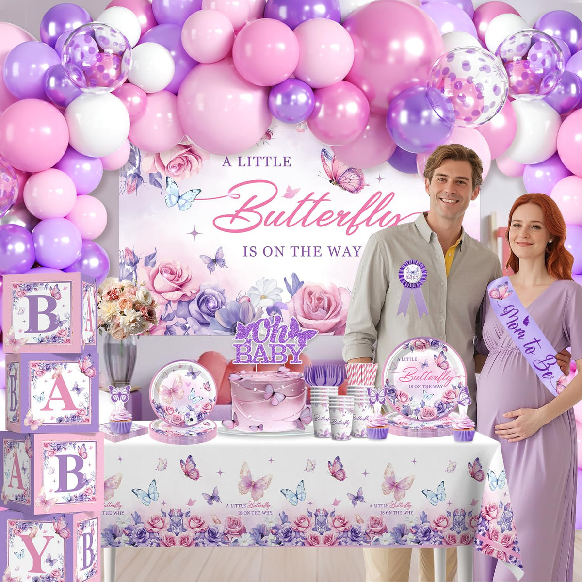 Cocomigo baby shower tablecloth protects surfaces and cleans up easily