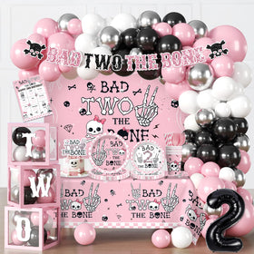 Cocomigo Bad Two the Bone banner for 2nd birthday decor