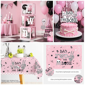 Cocomigo Bad Two the Bone tablecloth pairs with plates