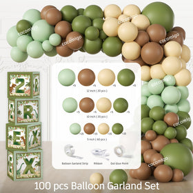 cocomigo balloon boxes and cake topper enhance decor and games