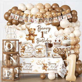 Cocomigo Beary first banner, bright colors ideal for cute birthday photos