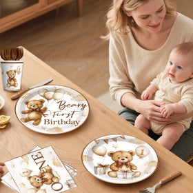 Cocomigo Beary first tablecloth adds waterproof protection and easy cleanup