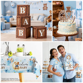 Cocomigo blue bear napkins simplify cleanup while matching the theme