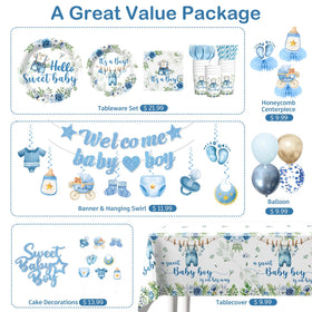 Cocomigo blue honeycomb centerpieces add dimension to table decor
