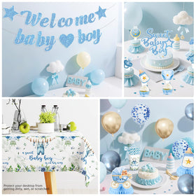 Cocomigo blue paper cups and napkins for quick cleanup