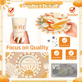 cocomigo Boho paper cups for quick setup and party drinks.