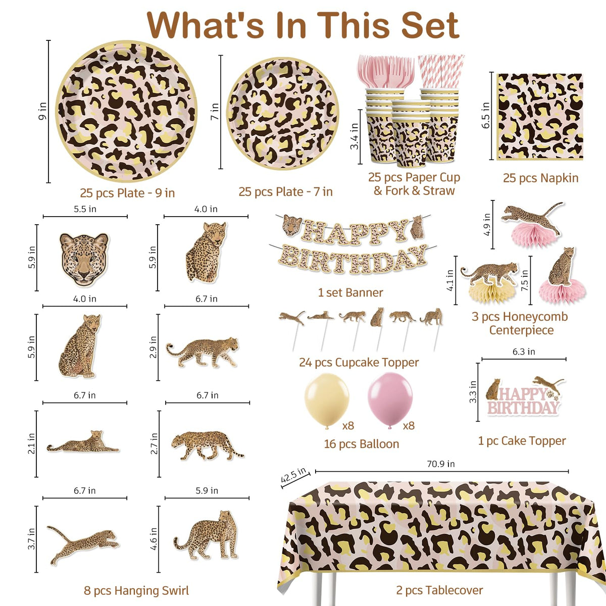 Cocomigo cheetah hanging swirls add motion and festive energy to decor.