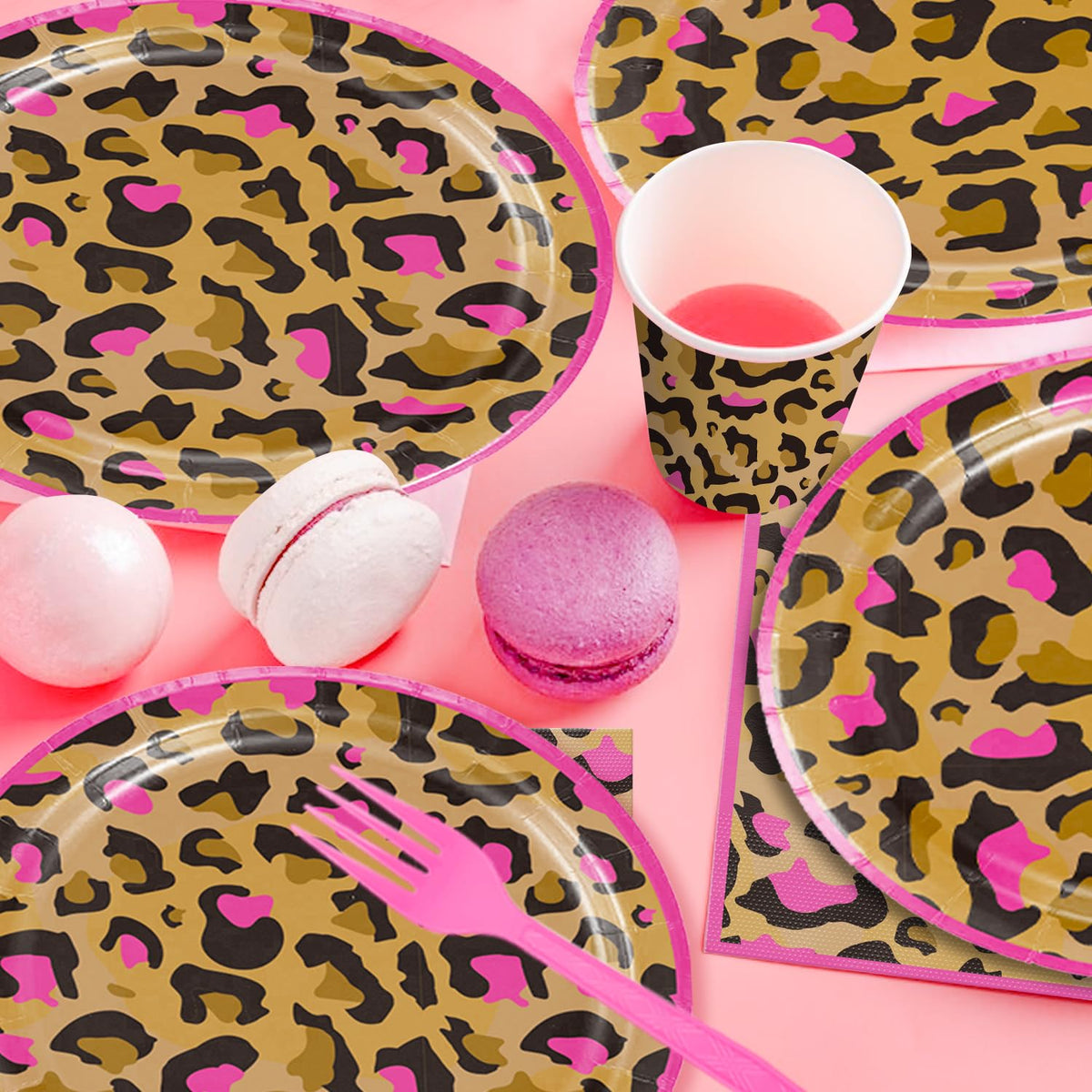 Cocomigo cheetah honeycomb centerpieces add height and conversation starters