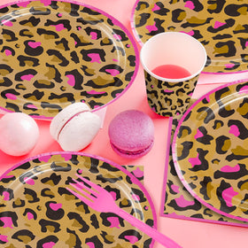 Cocomigo cheetah honeycomb centerpieces add height and conversation starters