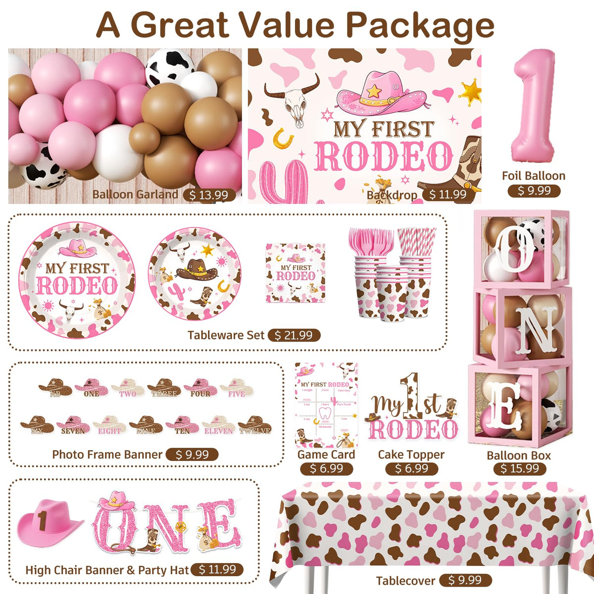 Cocomigo pink cowgirl tableware designed for sturdy, leak-resistant serving at 25 guests