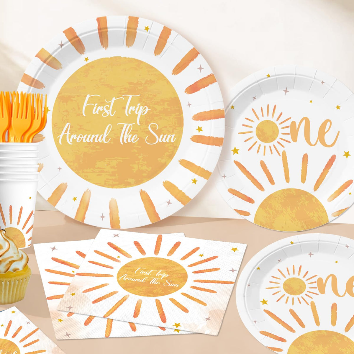 Cocomigo first trip around the sun chair banner, enhances seating area with cheer