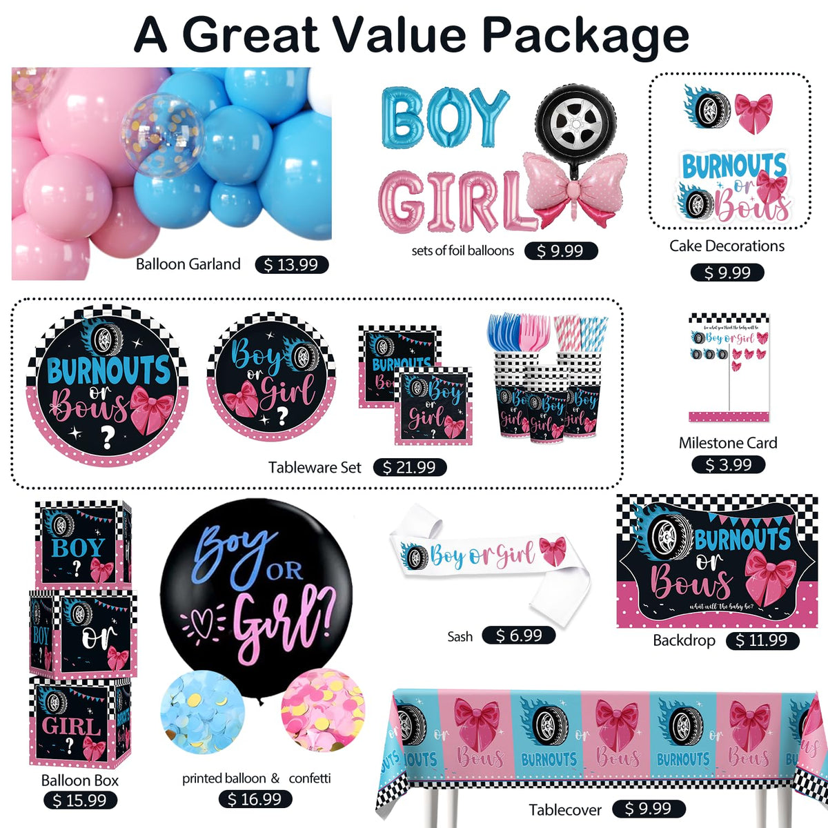 Cocomigo gender reveal card invites guest participation and sides choice