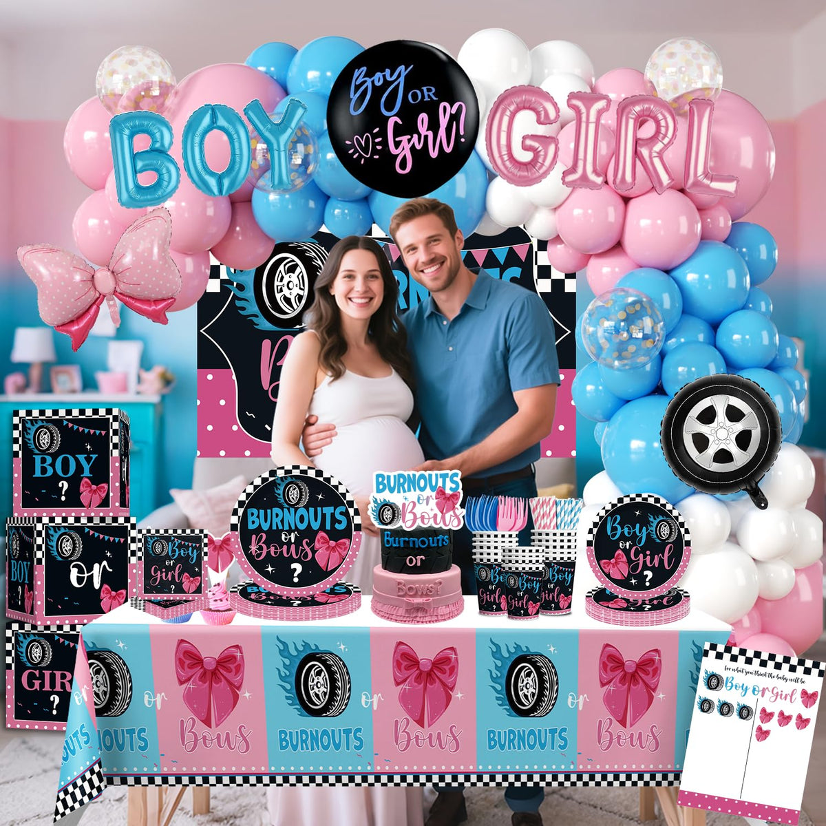 Cocomigo gender reveal tablecloths protect surfaces and simplify cleanup