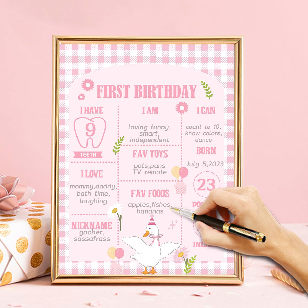 Cocomigo goose high chair banner adds cute seating decor
