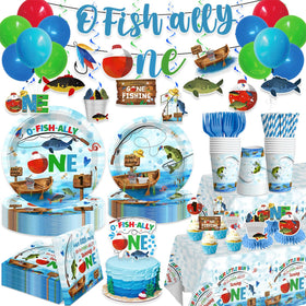 Cocomigo O Fishally One banner for Gone Fishing party décor easy setup
