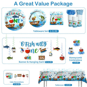 Cocomigo 7-inch plates in Gone Fishing design for easy serving
