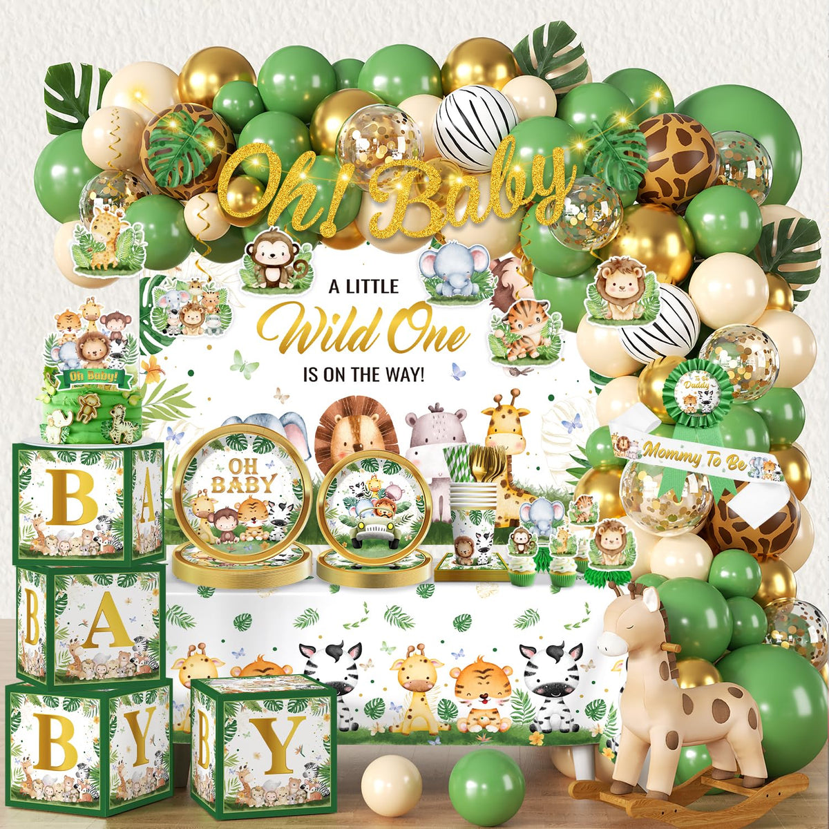 cocomigo safari backdrop highlights jungle theme for baby boy shower photos
