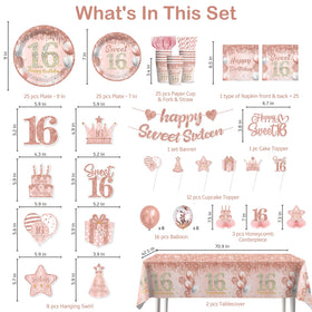 Cocomigo Sweet 16 cake topper adds a chic centerpiece