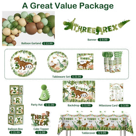 cocomigo three rex balloon set adds color and excitement.