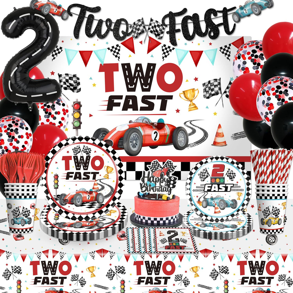 cocomigo Two Fast backdrop for a hassle-free racing-themed 2nd birthday party
