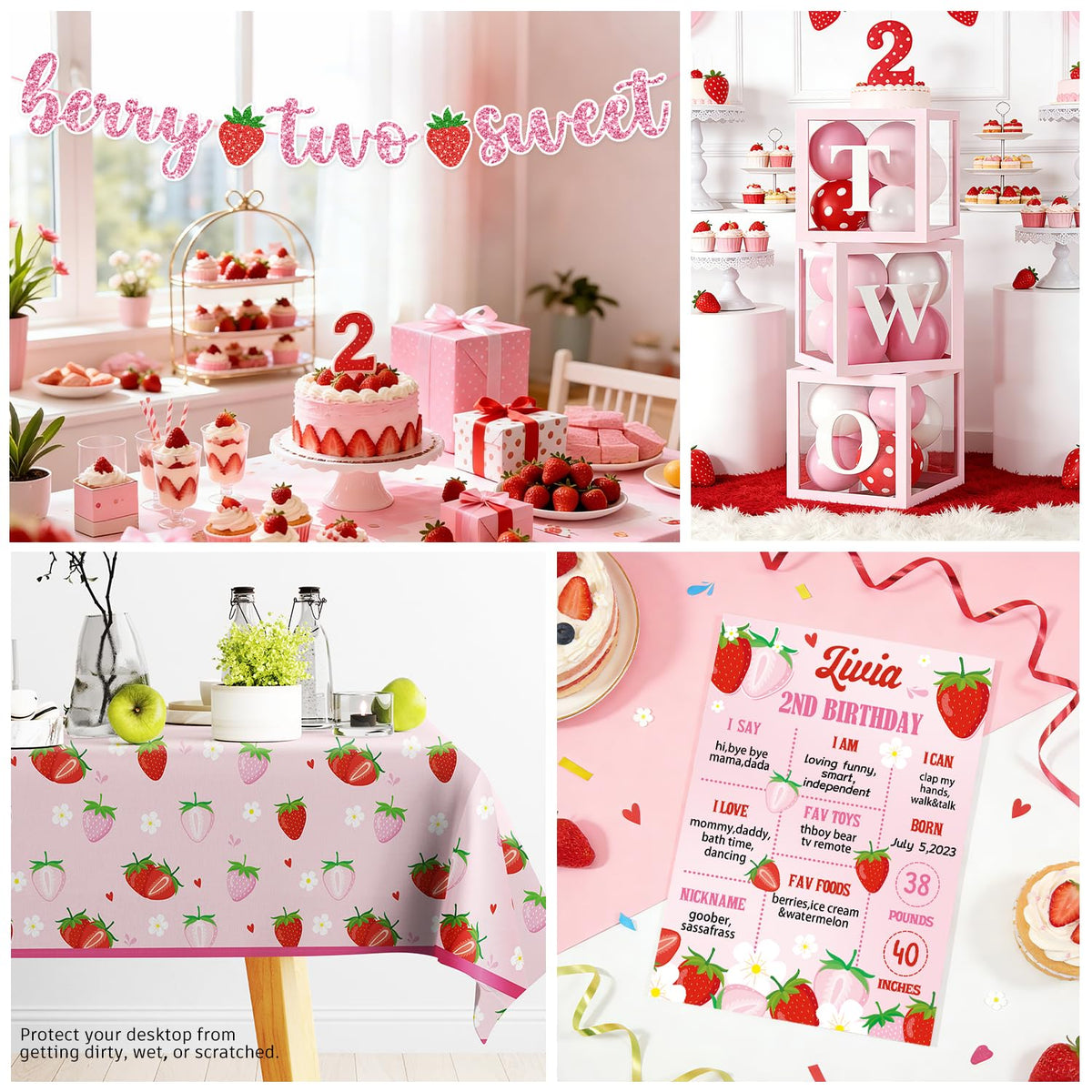 Cocomigo two-sweet banner and backdrop set the birthday scene