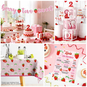 Cocomigo two-sweet banner and backdrop set the birthday scene